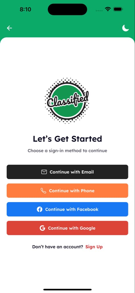 Authentication - Screen 1