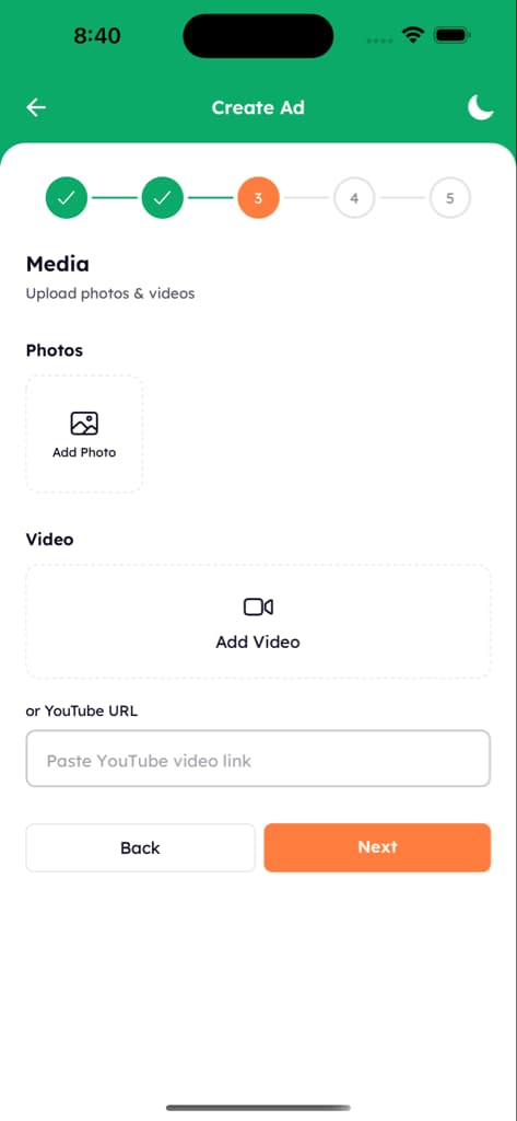 Dashboard & Manage Ads - Screen 4