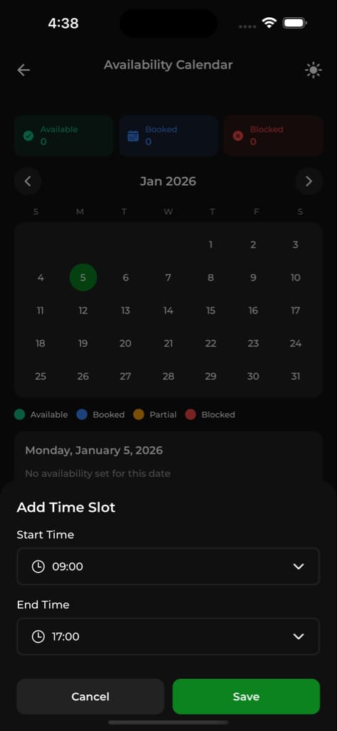 Bookings & Classes - Screen 4