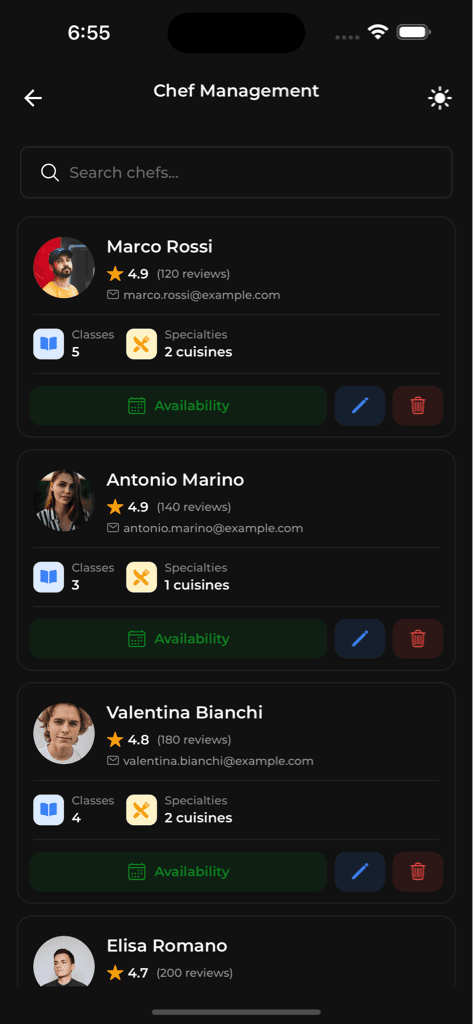 Dashboard & Manage Classes - Screen 13