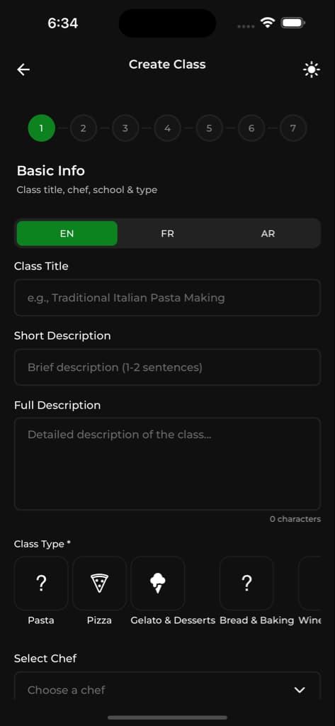 Dashboard & Manage Classes - Screen 3