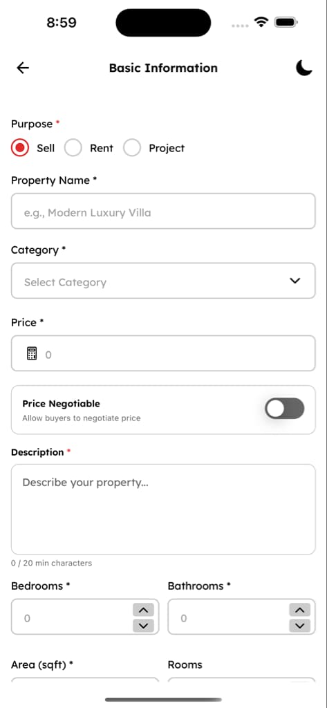 Dashboard & Manage Properties - Screen 3