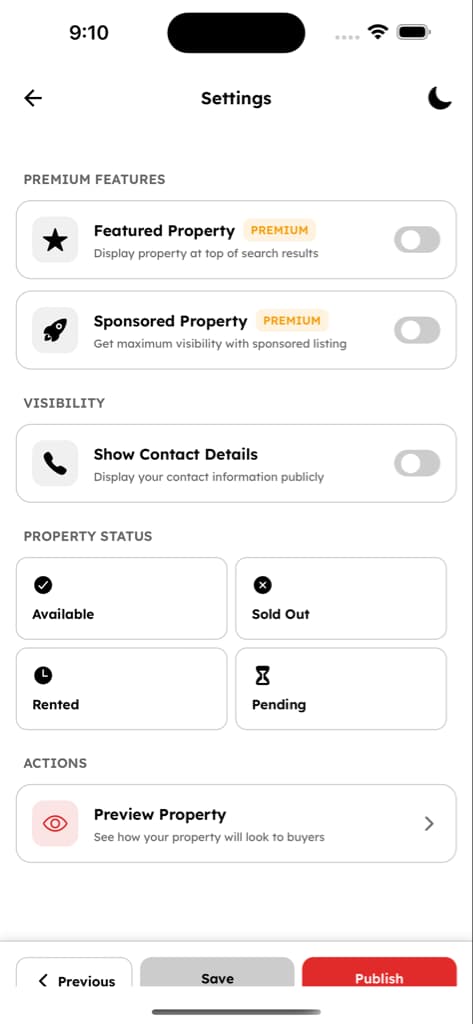 Dashboard & Manage Properties - Screen 13