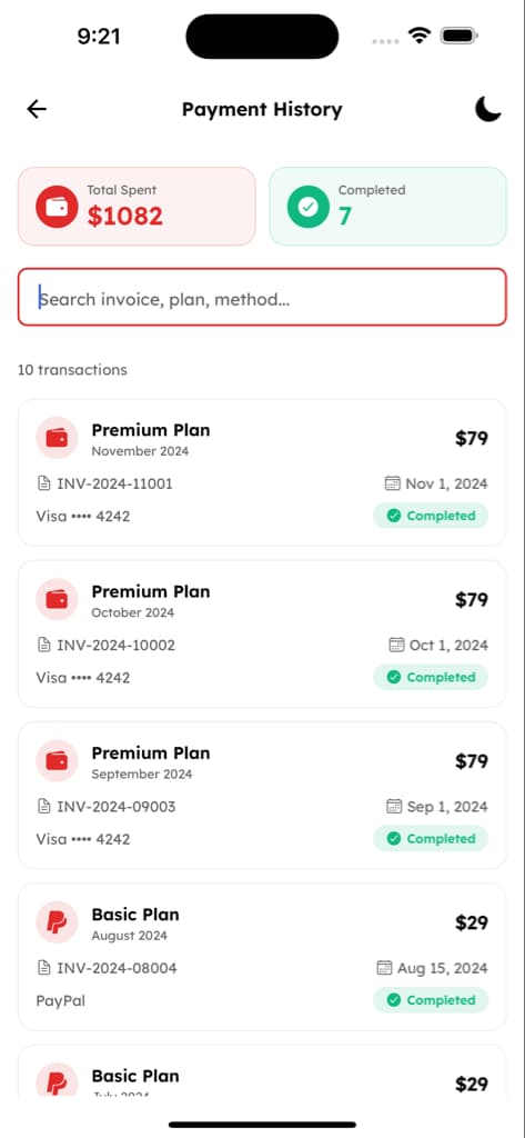 Payments & Finance - Screen 2