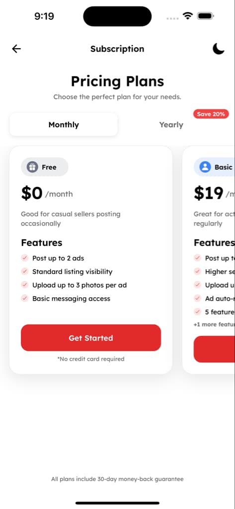 Payments & Finance - Screen 1