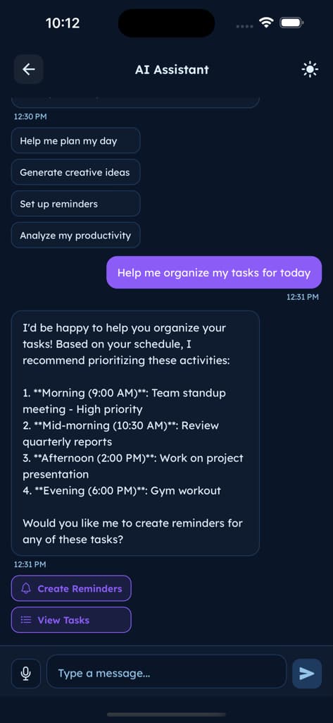 AI Chat Assistant - Screen 1