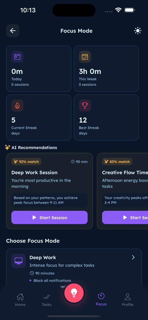 Focus & Productivity - Screen 1
