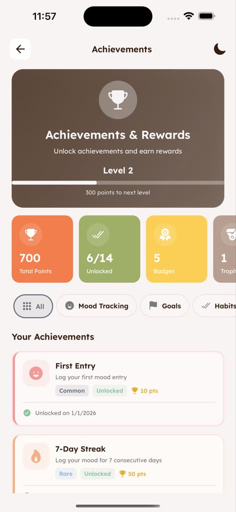 Goals & Habits - Screen 1