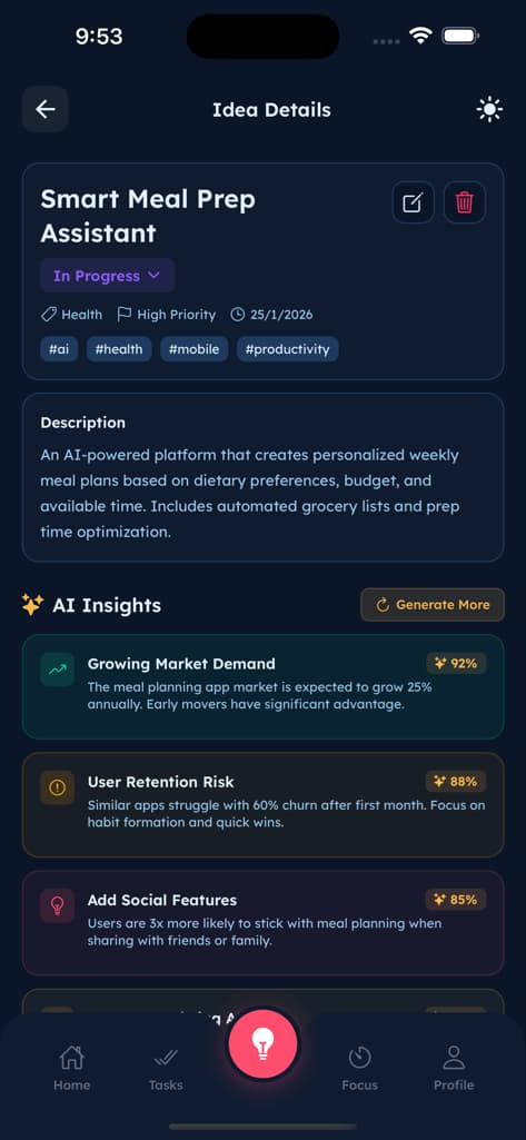 Idea Generation Hub - Screen 4