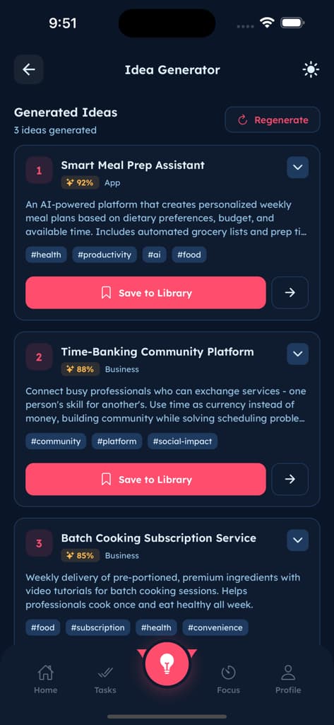 Idea Generation Hub - Screen 5