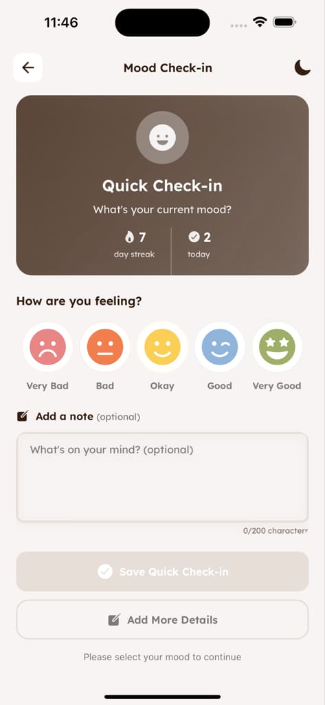 Mood Logging - Screen 2