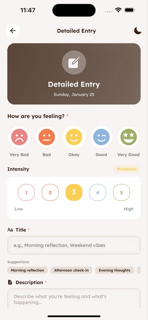 Mood Logging - Screen 3