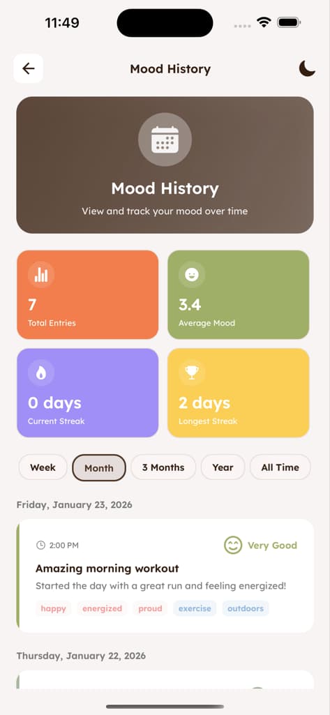 Mood Logging - Screen 1