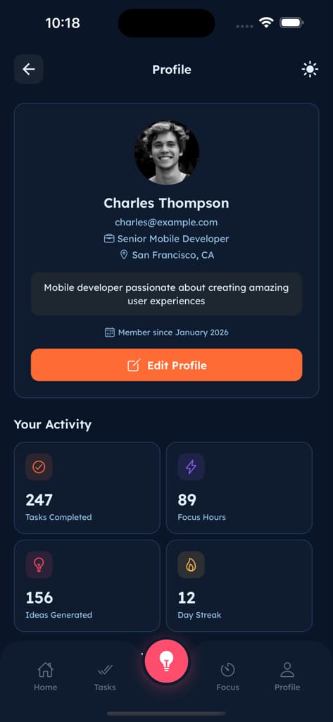 Settings & Profile - Screen 1