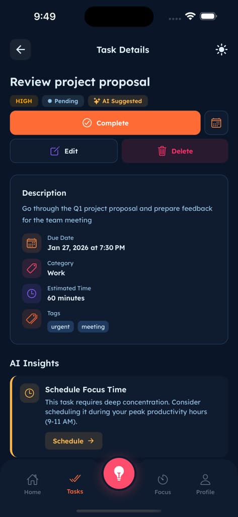 AI Task Intelligence - Screen 7