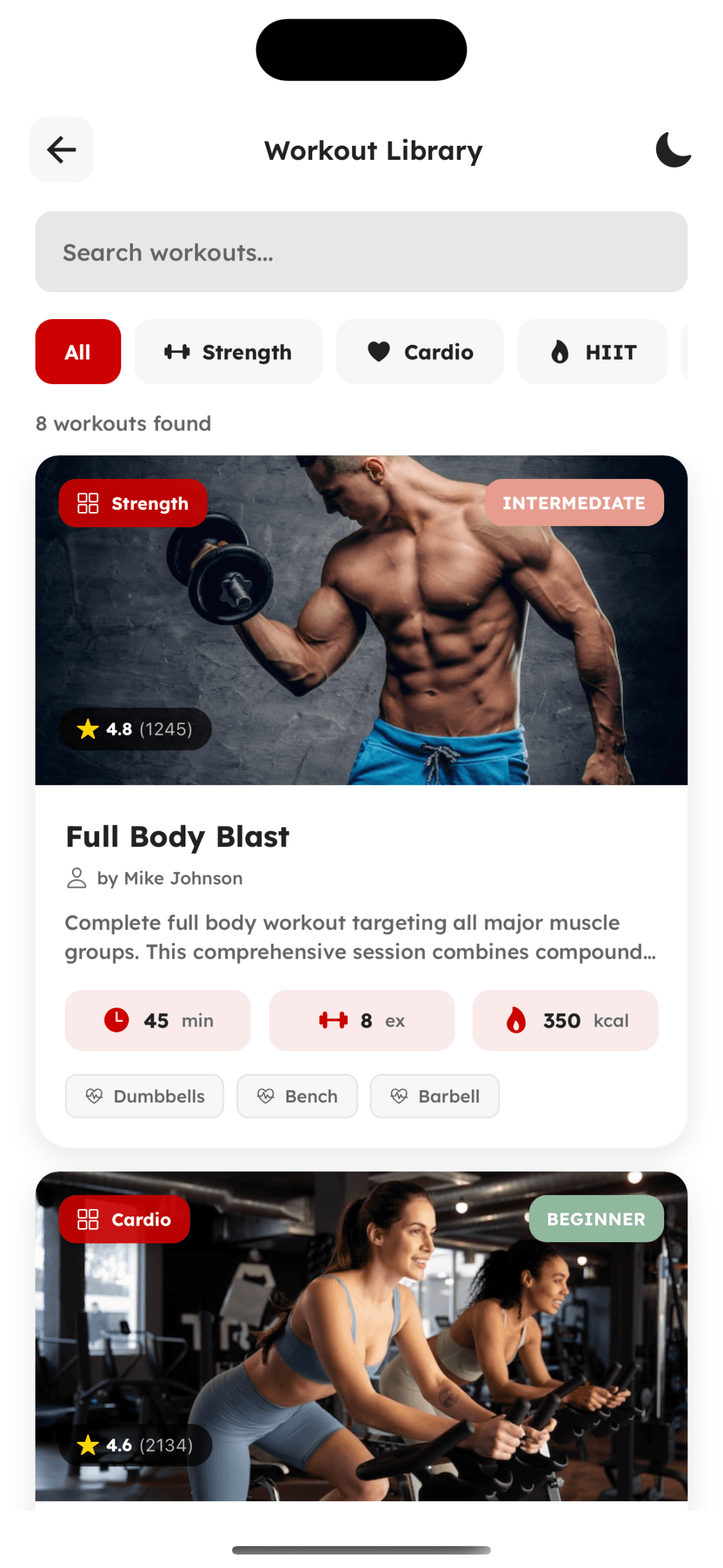 Workout & Training - Screen 2